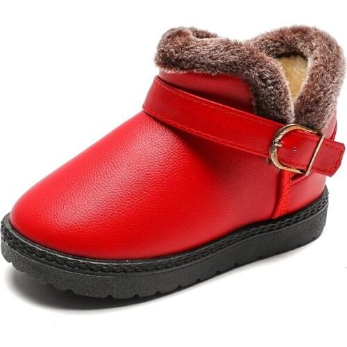 Welfare stock New Plush Warm Baby Toddler Boots Fashion Child Snow Boots Shoes For Boys Girls Winter Shoes Kids Ankle Boots
