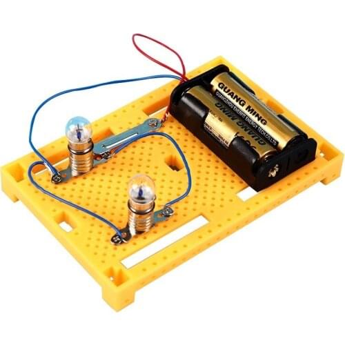 New Childrens Fun DIY Physical Technology Small Production Homemade Series Parallel Lights Assembled Model Materials