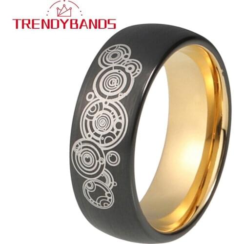 8MM Tungsten Carbide Rings For Men Women Wedding Bands Laser Engraved Domed Brushed Finish Comfort Fit