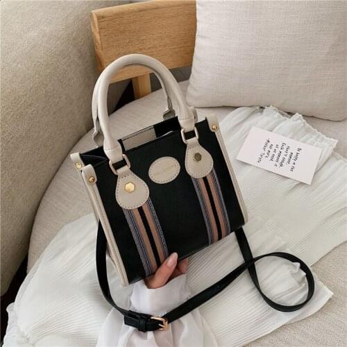 Autumn winter womens shoulder bag new striped high quality womens handle bag travel briefcase slung shoulder strap removable