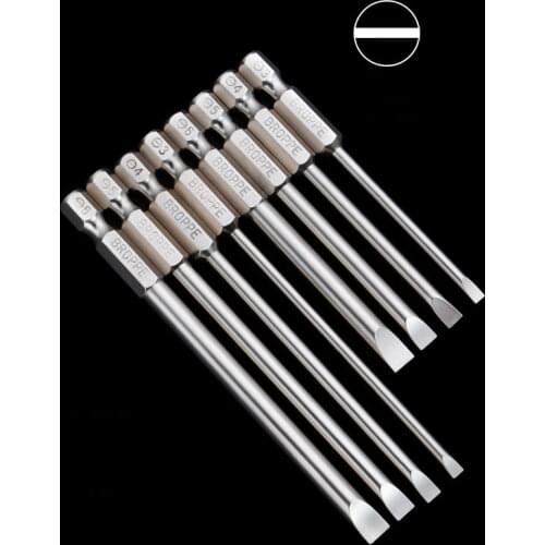 BROPPE S2 Alloy Steel Magnetic Flat Head Slotted + cross head Phillips Tip Electric Screwdrivers Bits 8Pcs 1/4 Inch Hex Shank