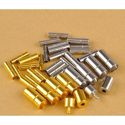 Gold/Rhodium Plated Metal End Caps End Clasps Fits 2/2.5/3/4/5/6/8MM Leather Cord Bracelet DIY Jewelry Making Material