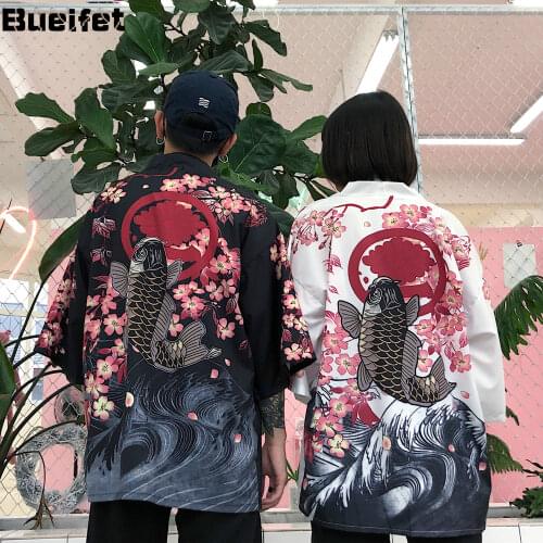 Sunscreen Japanese Kimonos Thin Loose Summer Men Women Traditional Cardigan Retro Haori Yukata Asia Streetwear Harajuku Kimono