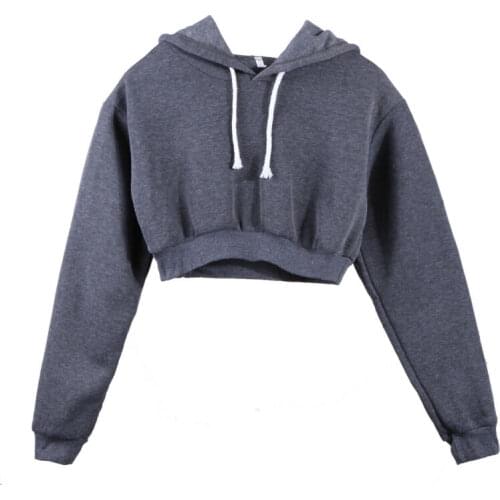 New Fashion Women Hoodie Sweatshirt Short Jumper Crop top Coat Sports Pullover Tops Casual Streetwear
