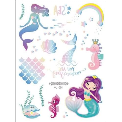 Mermaid tattoo set temporary tattoo sticker face tatoo for kids Cartoon Chrismas design waterproof tatto T1857
