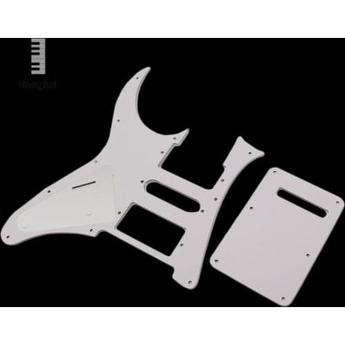 Tooyful White Pearl Guitar HSH Pickguard Scatch Protector Back Cover w/ Screws for RG350 Ibanze