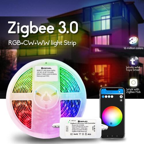 Smart RGBWW LED Strip Light Zigbee Controller RGBWW Color Changing Work with Zigbee Hub and Echo Plus dimmable Ambient Light