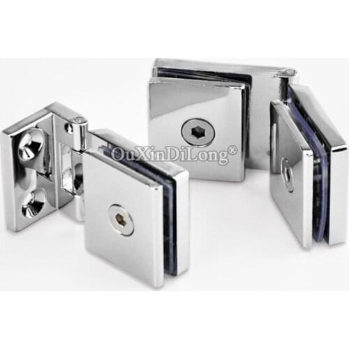 High Quality 4PCS Cabinet Glass Door Hinges Wine/Display Cabinet Door Hinges for Cabinet Cupboard Glass Clamps Opening Dia 12mm