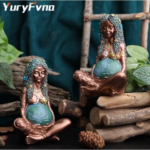 YuryFvna Gaia Art Statues, Mother Earth Statue, Resin Sculptures, Mother Earth Statue, Home And Garden Decoration Figurines