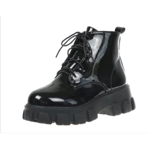 New Autumn new Female high heels Ankle Boots Women Platform High Heels Female Lace Up Shoes Woman Buckle Short Boot Casual shoes