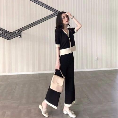 2020 New Summer Women Single Breasted Casual T Shirt+Loose Skirts 2 Piece Sets Female Elegant Skirt Sets Woman Suit Z03