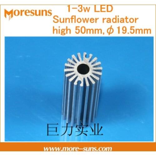 Fast Free Ship 10PCS 1-3w LED sunflower radiator high 50mm,diameter 19.5mm sunflower heatsink for LED heat dissipation heatsink
