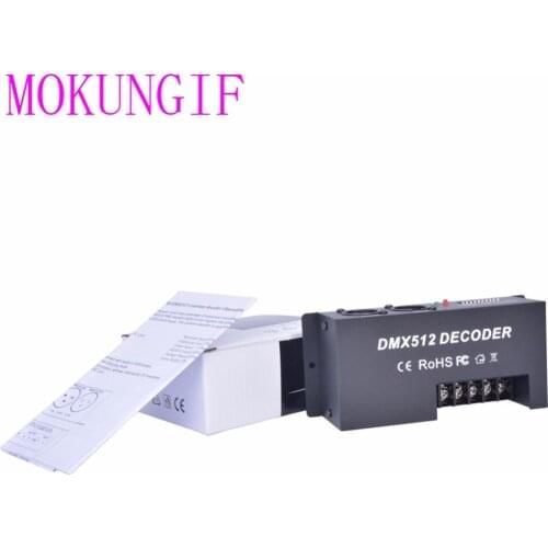 5pcs fast shipping 3 Channel 30A RGB DMX 512 LED Decoder Controller DMX dimmer use for DC12-24V RGB LED strip