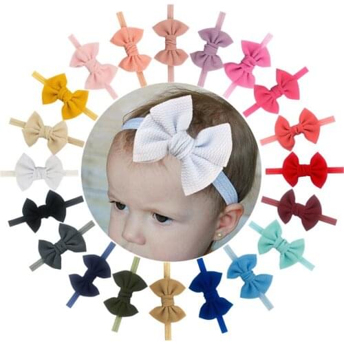 50 Pcs/ Lot 4.5 Inch Waffle Bow Headband Sold Elastic Hairband For Baby Kids Girls Cute Headwear Hair Accessories