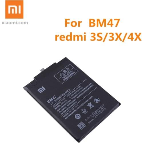For xiaomi Redmi 3 3S 3X 4X 3 pro redmi3 4X xiaomi Original Phone Battery BM47 High Quality Capacity 4000mAh Replacement Battery