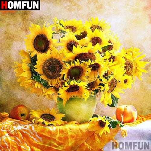HOMFUN Full Square/Round Drill 5D DIY Diamond Painting "Oil painting sunflower" 3D Embroidery Cross Stitch 5D Decor Gift A16822