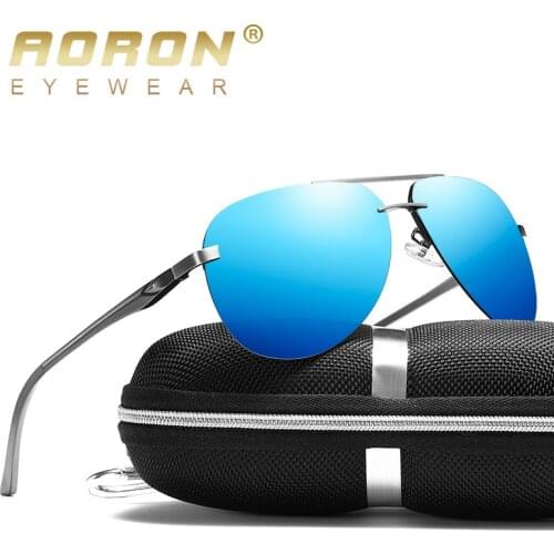 AORON Brand Design Sun Glasses Aluminum Leg Mirror Men Polarized Sunglasses Men Lens Sunglasses for Men/women 143