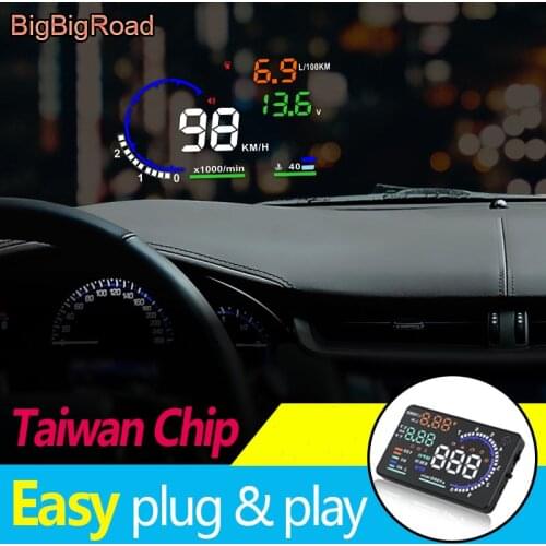 BigBigRoad For Dodge Charger Challenger caravan Journey JC JCUV Car OBD2 EUOBD HUD Head Up Display Speed Windscreen Projector