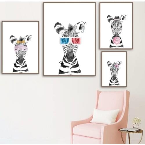 Flower Balloon Feather Lion Baby Nordic Canvas Posters and Prints Wall Art Canvas Painting Print Wall Pictures For Kids Room