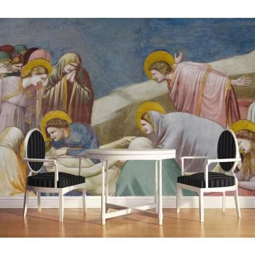 European-style Christian Jesus figures painting background wall painting decorative wallpaper murals