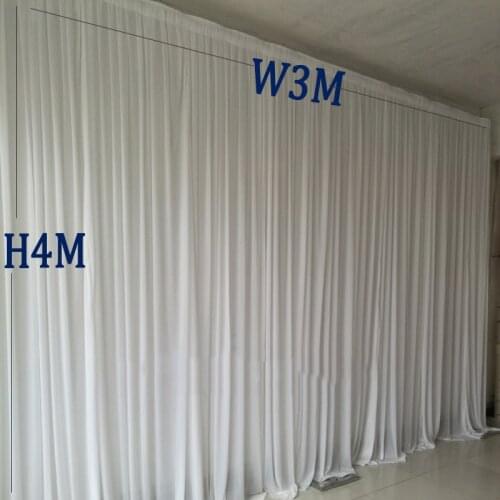 3M width x 4M height white party curtain wedding backdrops stage background curtain decoration