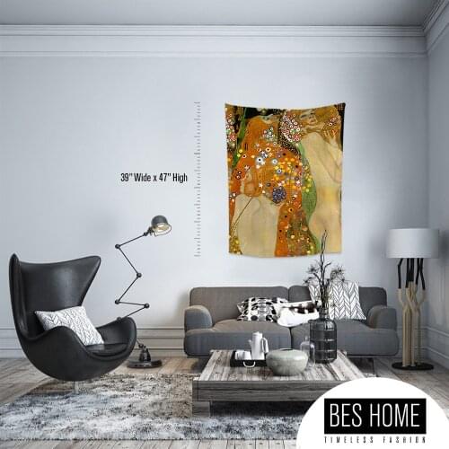 Gustav Klimt-Water Sneaks,Fabric Wall Hanging,Tapestry,Textile Wall Hang,Wall Decoration, master Piece Tapestry