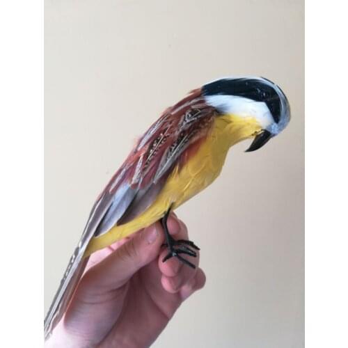 Simulation Pitangus sulphuratus foam&feathers down head bird,pastoral handicraft about 23cm 0464