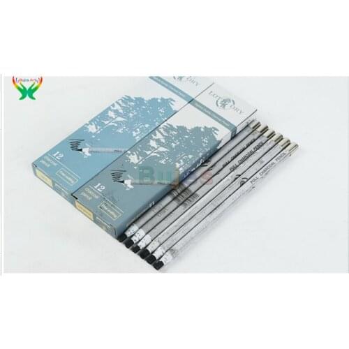 Lotory 12Pc/set pull line charcoal pencil Soft/Medium drawing pencils Carbon Sketch Pencil Free Cuttting Art Supplies Staionery