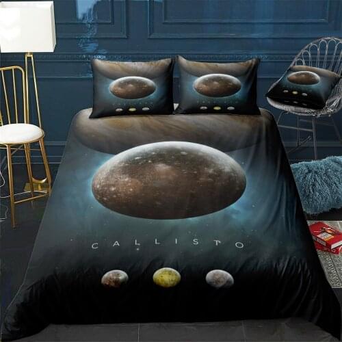 A Portrait Of The Solar System Callisto Quilt Cover Pillowcase 3Piece Comforter Bedding Set With Pillow Case Duvet Cover