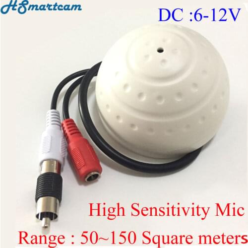 NEW 50-150 Square Meters High Sensitivity Mini CCTV Security Surveillance Microphone Audio Input For 1080P Wifi IP Cameras DVR