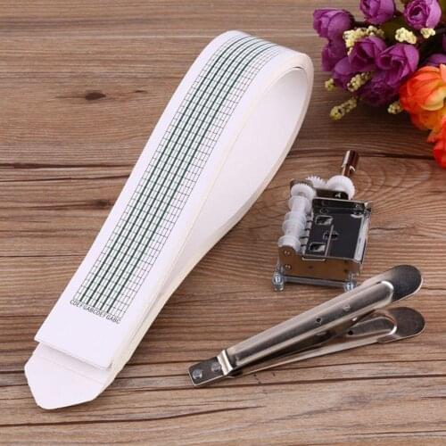 DIY Tune Hand Crank Music Box Movement 15 Note Hole Puncher 20 Band