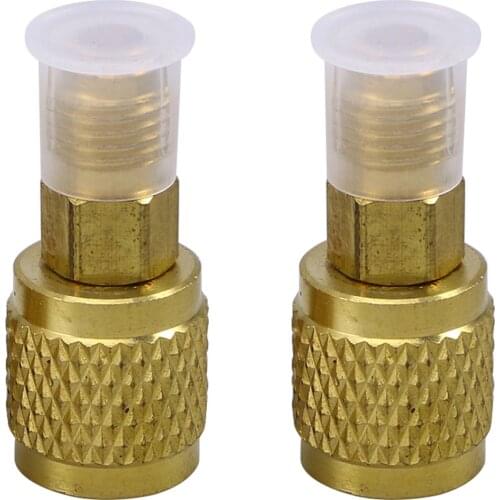 2pcs R410 Air Conditioner Refrigeration Converting Adapter Hose Set Kits Joint Quick Remover Installer Quick Connector Golden A3