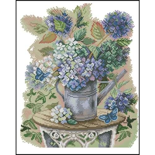 Purple bottle flower patterns Counted Cross Stitch 11CT 14CT 18CT DIY Chinese Cross Stitch Kits Embroidery Needlework Sets