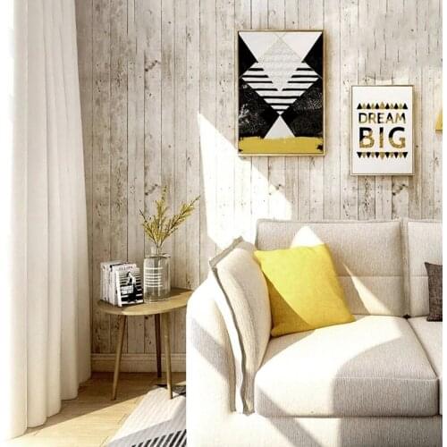3D Peel and Stick Wallpaper Roll Modern Retro Faux Wood Self Adhesive Stripe Wall Papers Home Decor Living Room Bedroom Murals
