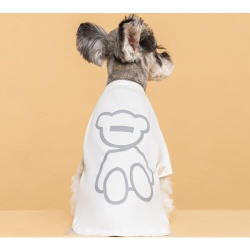 Dog clothes summer T-shirt reflective bear cute trendy brand Teddy fight Corgibi panda pet clothing