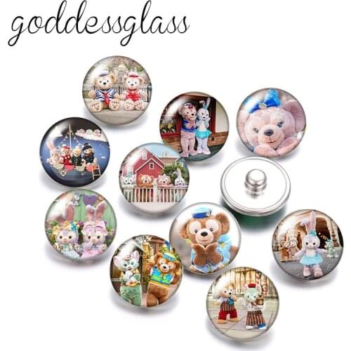 Disney Duffy and Friends ShellieMay StellaLou 10pcs Round photo 18mm snap buttons for 18mm snap necklace DIY jewelry