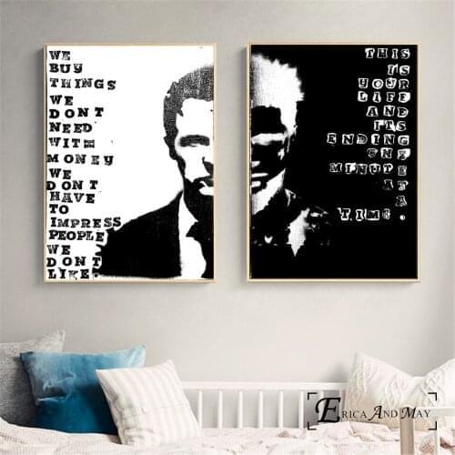 Fight Club Two Faces Movie Figure Canvas Painting Posters And Prints Pictures On The Wall Nordic Decoration Home Decor Quadro