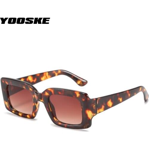 YOOSKE Square Sunglasses Women Men Fashion Vintage Sun Glasses Luxury Brand Deisgner Small Eyeglasses Male Female Blue Mirror