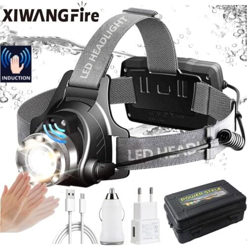 Super Bright LED Headlamp USB Rechargeable Headlight Waterproof Camping Led Head Lamp 4 Modes Headband Fishing Torch Lantern
