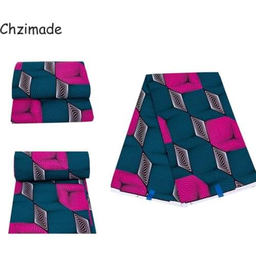 Chzimade 1Yard Ankara African Real Wax Prints Cotton Fabric 2021 High Quality Women Wedding Dress Wax Fabrics Decoration
