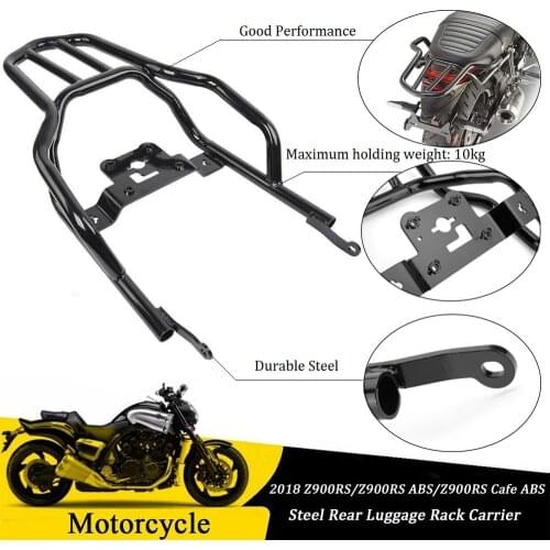 Rear Luggage Rack For 2018 2019 Kawasaki Z900RS ABS Cafe Top Carrier Case Passenger Seat Mount Fender Support Z900 RS Black