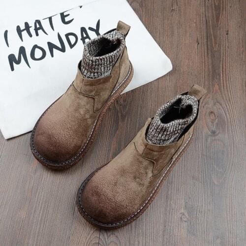 Retro Mori Martin Boots Ladies 2019 Winter Thick-Soled Short Boots Big Head Doll Shoes Japanese Harajuku Style Flat Womens Boots