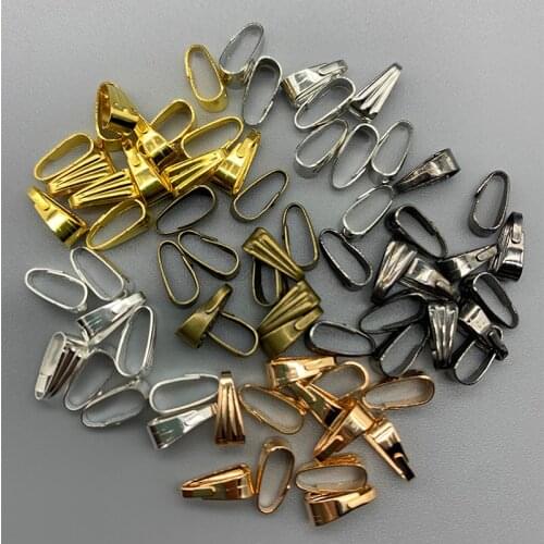100pcs/lot 8mm Buckle Clasp Connectors Clasps Pinch Clips Bails Charm Melon Seeds Buckle Pendant Supplies For Jewelry Findings