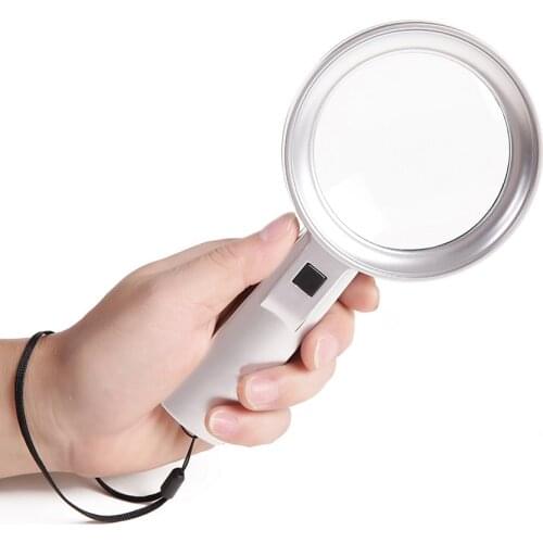 2.5X High Definition 70mm Lens Magnifier Handheld Magnifying Glass with 6 LED Lights