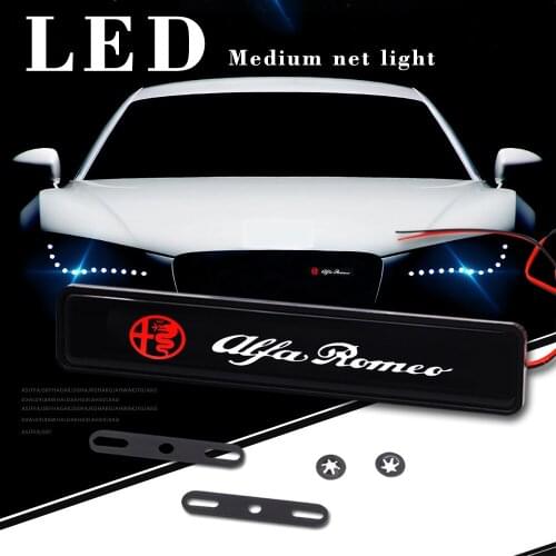 2020 New Styling Car DIY Front Grille Badge Emblem LED Light for alfa romeo 159 147 156 giulietta 147 159 Car lamp accessories