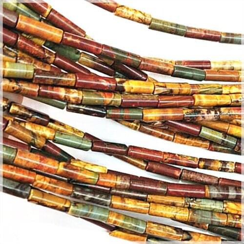 28pcs nature picaso gem stone strings size 4x13mm long drum shape for bracelets making findings parts picaso amazonite jaspe