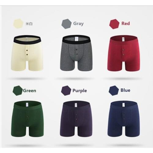5 Packs Mens Exposed Waistband Knit Underwear Boxers Boxershorts Men Closure Cotton Health Panties Comfort Coton Boxer