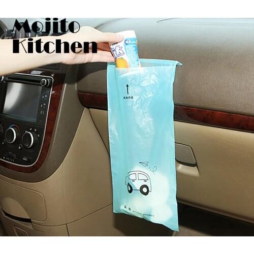 50pcs/set Disposable Self-Adhesive Car Biodegradable Trash Rubbish Holder Garbage Storage Bag For Auto Vehicle Office Kitchen