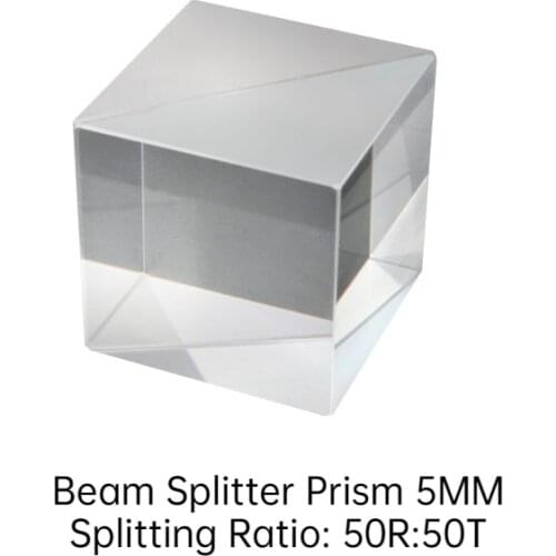 5X5X5mm Beam Splitter Prism N-BK7 Optical Glass Cube Dichroic Dispersion Splitting Ratio 5:5 Optical Instrument