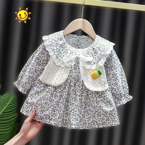 2021 Promotion! Girls Chinese Style Cotton Dress Children Clothing Princess Cute 0ne-Piece Baby Spring Wear